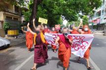 ဇူလိုင်လ ၂၂ ရက်၊ မန္တလေးမြို့ သံဃသမဂ္ဂဆရာတော်များ၏ အကြမ်းဖက်စစ်အာဏာရှင်ဆန့်ကျင်ရေး သပိတ်စစ်ကြောင်း (ပေးပို့သူ - CJ)