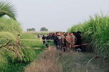 Police cordon off a spot at a sugarcane plantation where Sului Piew, a 2-year-old boy from Myanmar is found dead on Tuesday after the boy went missing on Dec 17. (Photo taken from @wearesuphanburi Facebook...