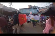 Embedded thumbnail for &amp;quot;ဗမာပြည်တော်လှန်ရေးရဲ့ သွေးခင်းလမ်းဟာ တိုက်ပွဲများနဲ့ပြည့်လျှံ နေပါစေ”စာသားပါ ဘန်နာကိုင်စွဲကာ ရန်ကုန်မြို့တွင် ဆန္ဒပြ
